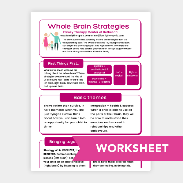 Worksheets for Parents - Whole Brain Strategies